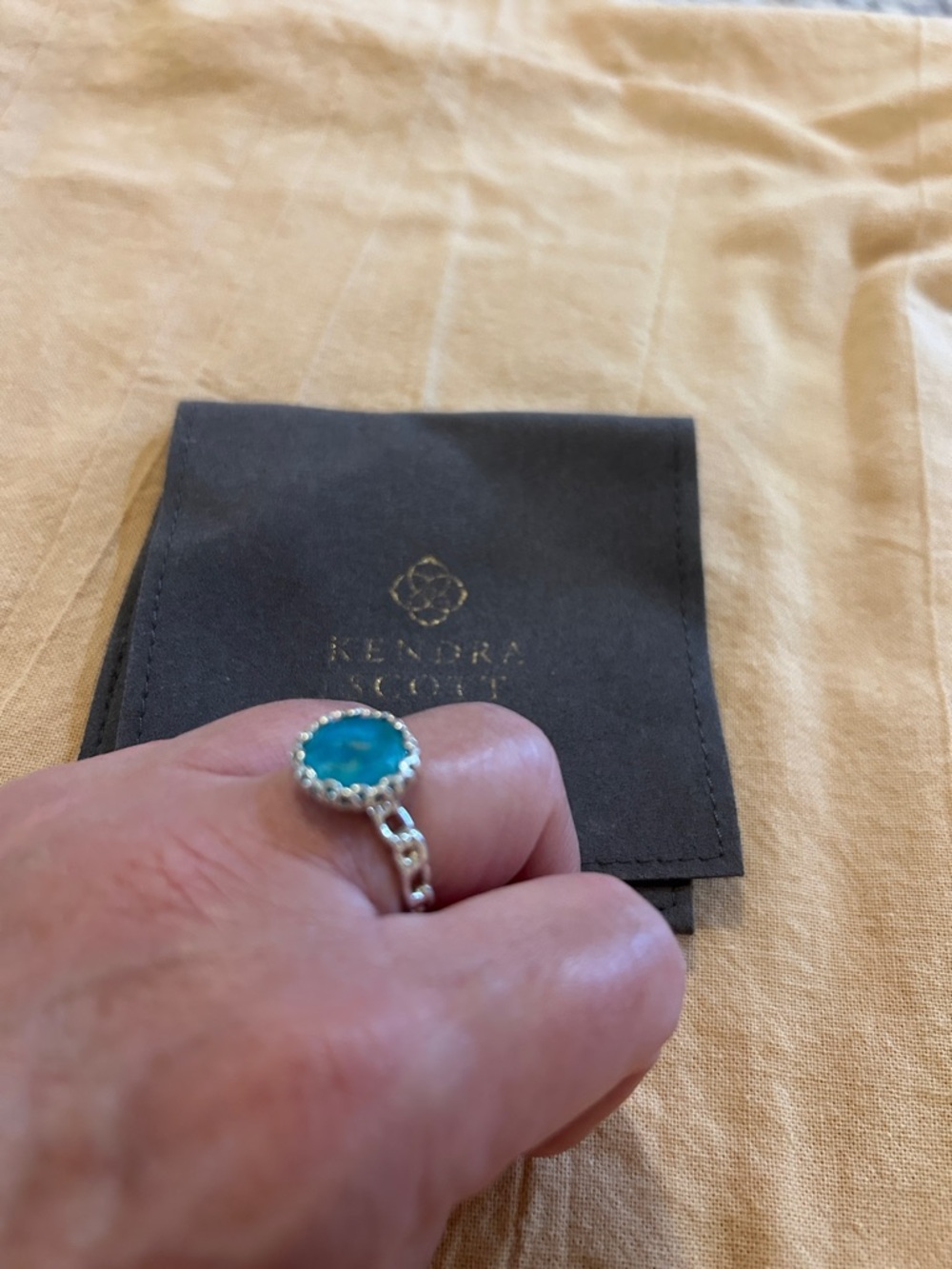 Gorgeous Kendra Scott 925 turquoise ring sz 8 - Picture 6 of 6